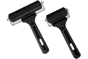 MOONSING Rodillo De Goma Brayer, 2 Piezas Rodillo de Tinta Presionador para Pintura al óleo Arte Craft Herramienta, para Impresión, Papeles Pintados, Estampado De Bloques (6 y 10 cm)