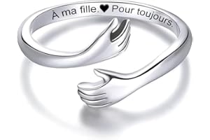 BRAMART Bague pour Femme pour Fille en Argent Sterling 925 - Bague Inspirante et d'Encouragement pour Filles - Taille Ajustable pour Pouce - Bagues pour Elle