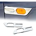 FSYHKJ 2PCS Side Turn Signal Light Cover Guard Fender Turn Signal Lamp Frame Bezel Trim Compatible with Suzuki Jimny 2019 2020 2021 2022 2023 2024 Exterior Accessories (Silver-A)