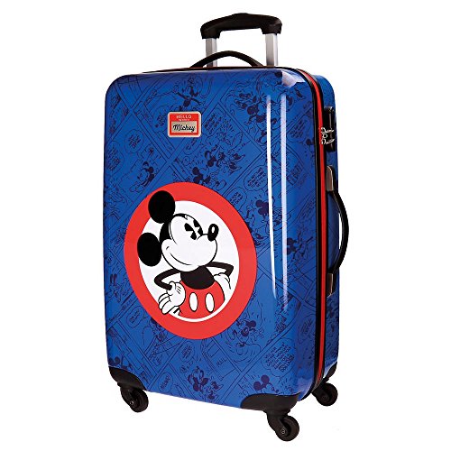 Disney Hello Mickey Valigia per bambini, 68 cm, 62 liters, Blu (Azul)