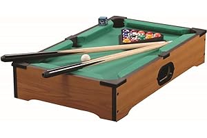HOBBYTECH Mini Jeu Billard de Table sur Pieds 51 x 31 x 9.5cm Top Pool Set avec Accessoires Queue Boules avec Cadre Triangulaire