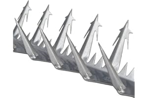 Ningvong Clavos de Espina de Acero Inoxidable, balcón antirrobo galvanizado, Valla de Armadura Antideslizante con antirrobo Puntiagudo, Clavos de Espina Antideslizante, Hoja de Hierro de púas