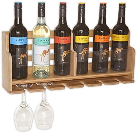 Wine Rack Wall Mounted Wine Racks (NEW) With Goblet Holder, Wall Mount Organizer, Wine Bottle Rack Shelf