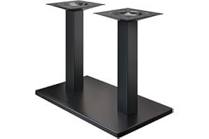 ‎GGMMÖBEL GGMMÖBEL Madrid | Doppel Tischgestell für Esstisch, Schreibtisch | Tischbeine | Schwarz | Tischfüße | Bodenplatte: 40 x 70 cm | Säule: 6 cm | Gesamthöhe: 72 cm