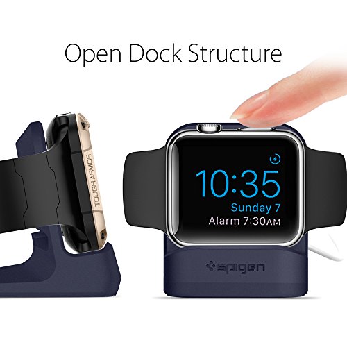 Apple Watch Ladestation, Spige [Prämie TPU][Kompatibel zum Nachtmodus] [WatchOS 2] für Apple Watch Series 1 / Series 2 / 42mm / 38mm, Apple Watch (2015), Apple Watch 2(2016), Apple Watch Sports, Apple Watch Stand , Apple Watch 2 Halterung – S350 Midnight Blue - 3