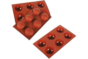 Zueyen - Molde de silicona con forma de cúpula de hemisferio (3 unidades, 6 orificios), diseño de jalea de pudín de chocolate, moldes antiadherentes de silicona para hornear pasteles y chocolates