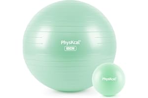 PhysKcal Pallina da Ginnastica 55-85 cm e 23 cm Set di Palline da Pilates, Anti-Scoppio, Antiscivolo, Pallina per Equilibrio, Fitball Gravidanza - Migliora Stabilità, Equilibrio e Postura