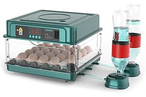 QAWNER Incubadora de huevos automática, con sistema de rotación automática y control de temperatura, para eclosión de huevos de gallina, pato o codorniz, para 24 huevos