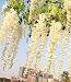 Produktbild 12 St&uuml;ck k&uuml;nstliche Seidenblumen &bdquo;Wisteria&ldquo;, 105&nbsp;cm, Blumen f&uuml;r Urlaubsdekorationen, f&uuml;r Hochzeiten und besondere Ereignisse weiß