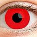 Produktbild Farbige Kontaktlinsen Rot Ohne Stärke mit Motiv Fun Linsen für Halloween Karneval Motto Party Fasching Cosplay Kostüm 3 Monatslinsen Motivlinsen Red Devil Demön Vampir Volturi Teufel ec-m03