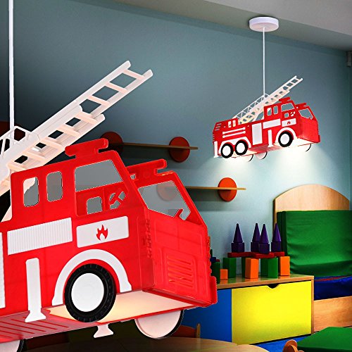 Feuerwehr Auto Hänge Leuchte rot Pendel Lampe Kinder Spiel Zimmer Beleuchtung Globo 15726 - 4