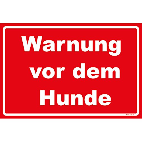 Schild "Warnung vor dem Hunde" Hinweisschild 300x200 mm rot, stabile Aluminiumverbundplatte 3mm stark