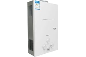 CDZHLTG Scaldabagno a Gas GPL 12L 24KW, Portatile Istantaneo Scaldabagno Butano Propano, Doccia allaperto Bagno, Adatto Casa Campeggio Esterno RV, con certificazione CE, Tubo Doccia