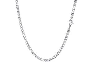 PROSTEEL Herren Halskette klassische Panzerkette 3/6/9/12mm breit kubanische Gliederkette Herren Hip-Hop Kette Cuban Chain Necklace für Männer Jungen Edelstahl/18k vergoldet 36/46/51/55/61/66/71/76cm