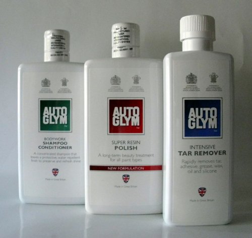 AutoGlymBodywork Shampoo & Super Resin Polish 500ml & Intensive Tar Remover 325ml