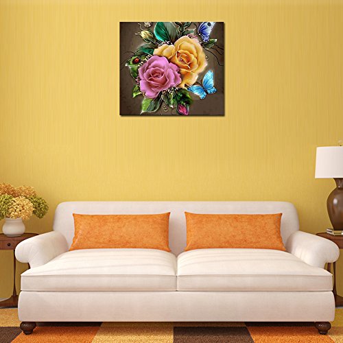 aihome DIY 5D Blume Diamant Rund Malerei Kreuzstich Kits Diamant Stickerei Diamant Mosaik Home Dekoration Vase and Flower - 2