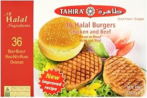 Veenas Tahira Beef and Chicken Burgers | 36 Pieces | Halal Burgers | All Halal Ingredients | Quick Frozen | Ready to eat | 2340g