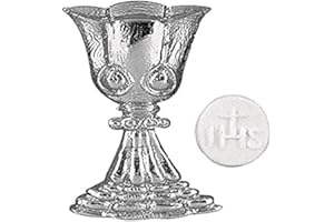 Rayher 3120022 Wachsmotiv: Kelch + Hostie, 6 cm, SB-Btl. 1 Stück, silb, Silber