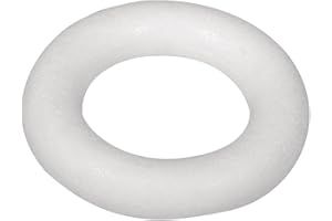 Rayher 30160000 - Anillos Planos de poliestireno (25 cm de diámetro, 2 Unidades, plastificados), Color Blanco