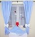 ? AMAZING ? NURSERY BABY CURTAINS WITH TIE BACKS ? (6. Checkered blue / white)