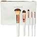 Lily England Rose Gold 5 Piece Best Make Up Brushes Set With Case. Kit Includes Powder & Blush Brush, Foundation Brush, Eye Shadow Brush, Lip Brush & Angled Brow Makeup Brush - Ideal Christmas Gift