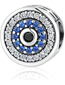 Crystal Evil Eye Bead Charm 925 Sterling Silber Charms für Pandora, europäischen Armbänder kompatibel