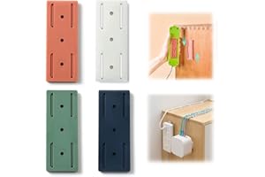 AMDZGLB Soporte Adhesivo Regletas Enchufes Pared 4 Piezas Punch-Free Power Strip Holder Fijador de Montaje en Pared para Tableros de Alimentación, Enrutadores WiFi, Controles Remotos y más