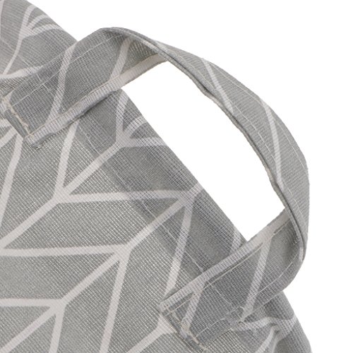 MagiDeal Wasserdicht Faltbar Wäschekorb Aufbewahrungskorb Spielzeug Kleidung Socke Eimer Hamper Make-up-Box mit Griff , aus Baumwoll Leinen – Grau, Rund - 6