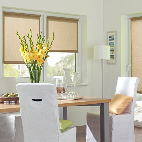 Gardinia 30754 Easyfix Rollo Uni, braun struktur, für Fenster, 120 cm x 150 cm - 7