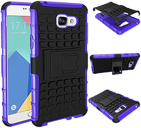 Samsung Galaxy A5 2016 (A510) Two-Piece Shock Proof Defender Case + LCD Screen Protector (PURPLE SHOCKPROOF)