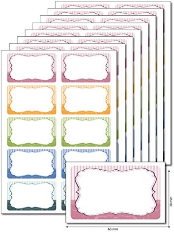 80 Labels for Retro Stripes for Printing,, DIN A5, selbstklebend, Easy to remove, Gebäcktüten, Jars, Give-Aways
