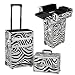All in 1 Pro Large Aluminium Hairdressing Makeup Vanity Toiletry Storage Nail Case Box Beauty Cosmetics Trolley 4 in 1 (Zebra)
