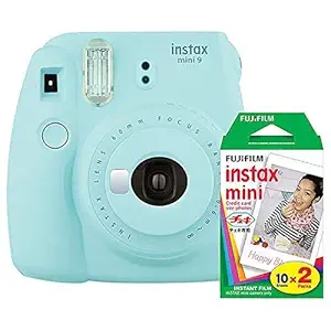 Fujifilm Instax Mini 9 (Ice Blue) Instant Camera with Mini Film Twin Pack