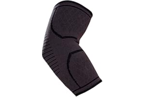 VITTO Elbow Support for Men & Women - Compression Sleeve for Tendonitis, Arthritis, Injury - Tennis Elbow Support Strap, Golfers Elbow Support, Elbow Sleeves for Weightlifting (XL, Black, Single)