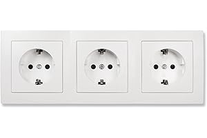 ‎MC POWER MC POWER - Dreifachsteckdose mit Rahmen im Set I FLAIR I Beginner 3S, 3-er Steckdose Dreiersteckdose weiß-matt