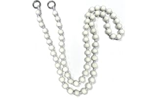 Hrlace Perlen Handykette 120cm Bunte Holzperlen Handy Lanyard Abnehmbare Telefon Kette Umhängeband Universal Anti Verlorene Handy Hängen Chian Taschenkette für Damen und Mädchen Weiß