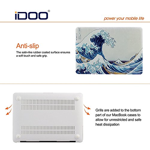 iDOO MacBook Schutzh  lle   Hard Case Cover Laptop H  lle  F  r MacBook Pro 13 Zoll     mit CD-Laufwerk  A1278  - matt  Die gro  e Welle vor Kanagawa