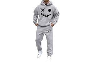 Mfhmom Trainingsanzug Set Herren Damen Horror Tracksuit 2 Teilig Y2k Hoodie und Sporthose Baggy Jogginganzug 2024 Hip Hop Streetwear Sport Freizeitanzug Atmungsaktiv Hausanzug Geschenk Papa Freund