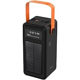 Solar Powered Solar Powerbank 80,000 mAh 4 Output Portable Battery with Flashlight with Digital Display