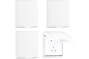 VTYTZZ 4 Pièces Autocollant Cache Interrupteur Mural,Type 86 Cache Prise Etanche Electrique Murale,Cache Prise,Autocollant Prise Couvercle Interrupteur,Pour Salle De Bain, Chambres, Cuisine, Extérieur,Blanc