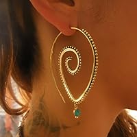 Ohrringe aus Messing - Messing Spirale Ohrringe - Zigeuner Ohrringe - Stammes-Ohrringe - ethnische Ohrringe - Indische Ohrringe - Erklärung Ohrringe - große Ohrringe - Messing Schmuck