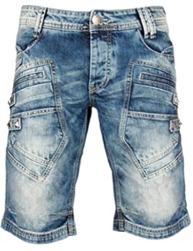 Redbridge Herren denim Jeans Shorts R-31151 blau Cargo Hose kurz Capri mit Nieten vintage look