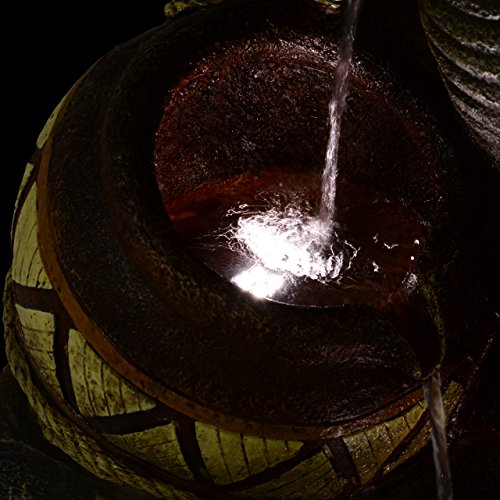 Gartenbrunnen 4 Krüge mit Beleuchtung Polyresinbrunnen - 5