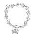 Produktbild FushoP 925 Sterling Silber Zirkonia Cube Charm Armband (Platin überzogen)