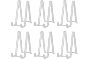 TINCOGO Chevalet Support Assiette Decorative - Porte Assiette | Presentoir Cadre Photo Livre de Table- Chevalet Presentation Plastique - 15 cm (6 pièces)