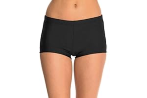 Ecute Womens Swimming Shorts Black Beach Swimwear Bikini Bottom
