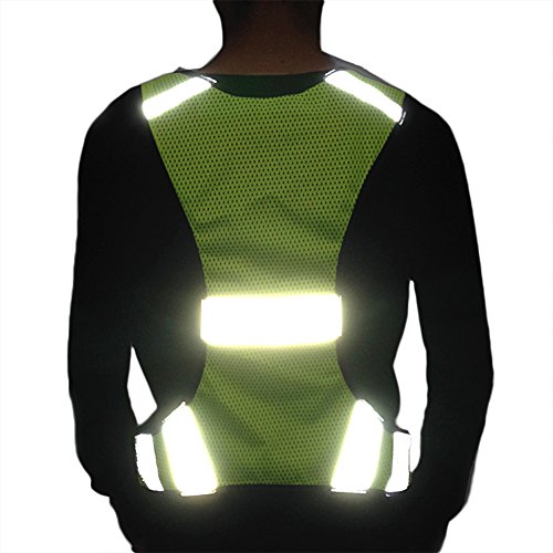 Reflektierende Warnweste,Sicherheitsweste LDream®,Safety Visibility Weste,Sicherheits-Reflektoren Set bestehend aus Sicherheitsweste,Warnweste Reflektierende Running Weste Für Damen Und Herren - 4