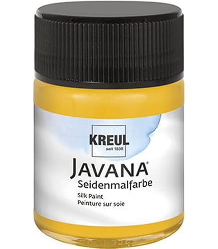 Kreul 91934 - Vernice per Tessuti Javana per Tessuti Leggeri, Barattolo da 50 ml in Azzurro, Vernice Liscia a Base d'Acqua con Carattere cremoso, penetra in profondità nelle Fibre