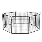 zoomundo-Recinto-per-Cani-Recinzione-Box-Cani-Conigli-Animali-di-Ferro-Cucciolo-Gabbia-8-Pezzi
