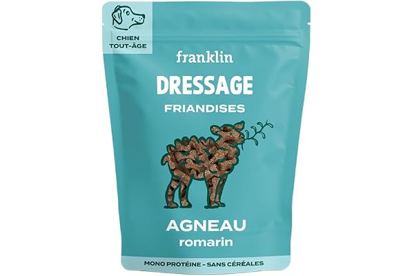 FRANKLIN – Friandises pour Chien Dressage – Spéciales Éducation – Riche en Agneau – sans Céréales – Peu Calorique – Fermeture Intégrée – Sachet Recyclable - 150 g
